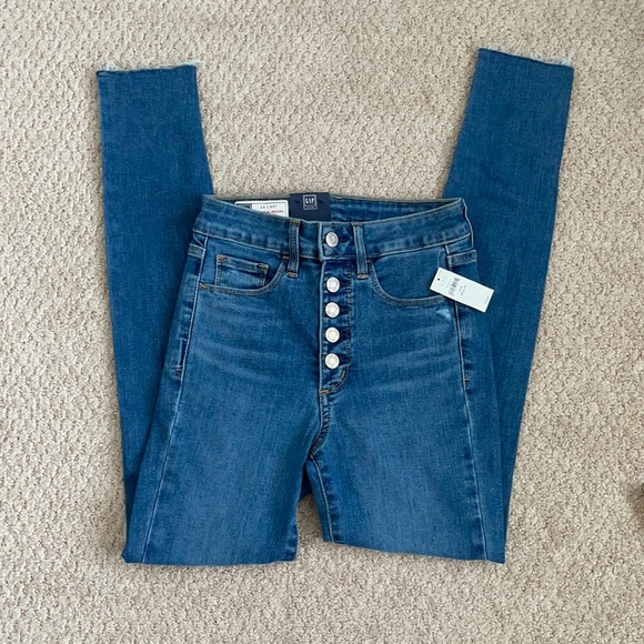 NWT Gap Button Fly Denim High Rise Jeggings Size 24 - Picture 3 of 15